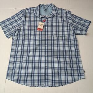 Chaps Performance Woven Shirt Men's Size 2XL Blue Stretch